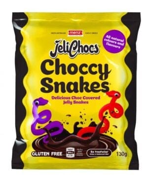 menz jelichocs choccy snakes 130g